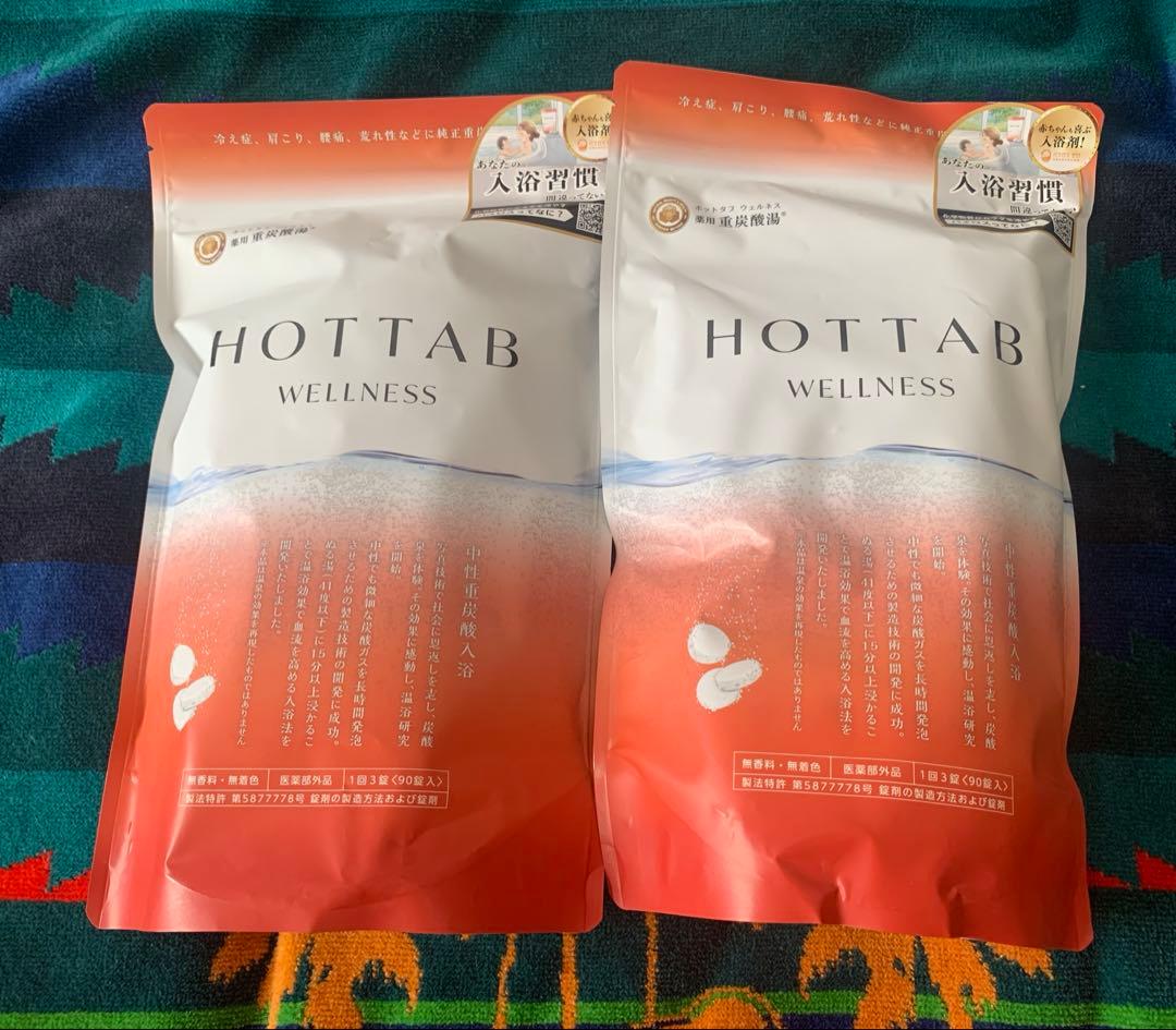 ホットタブ HOT TAB 90錠 2袋 重炭酸入浴剤 WELLNESS