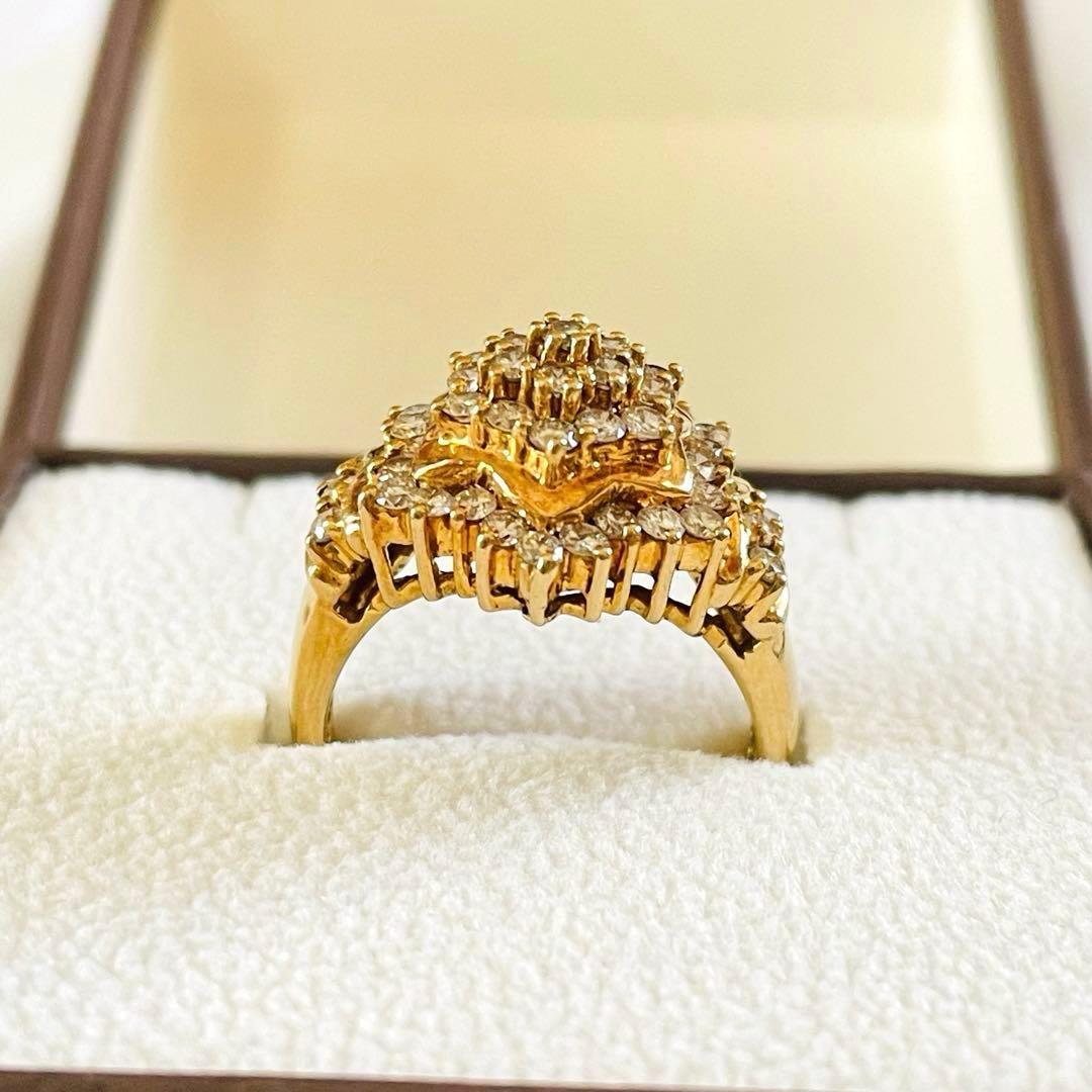 K18 ダイヤモンドリング 1.19ct 約8g ヴィンテージ レトロ 指輪