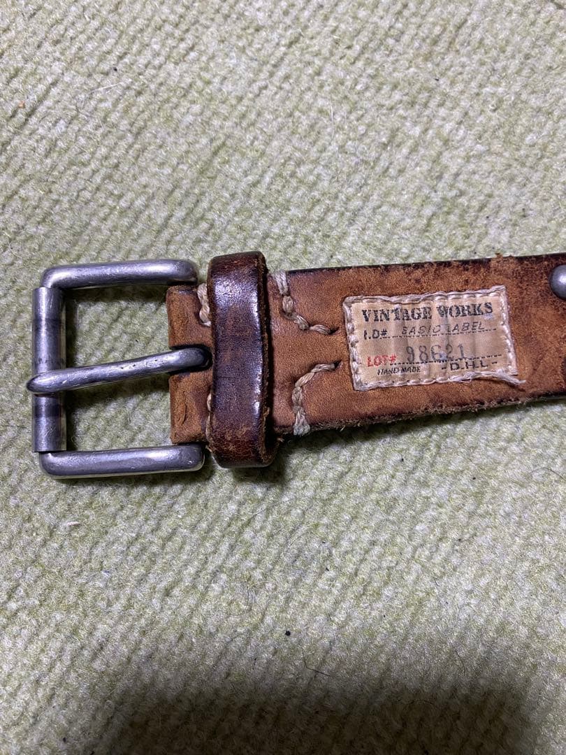 雰囲気抜群◎VINTAGE WORKS スタッズレザーベルト