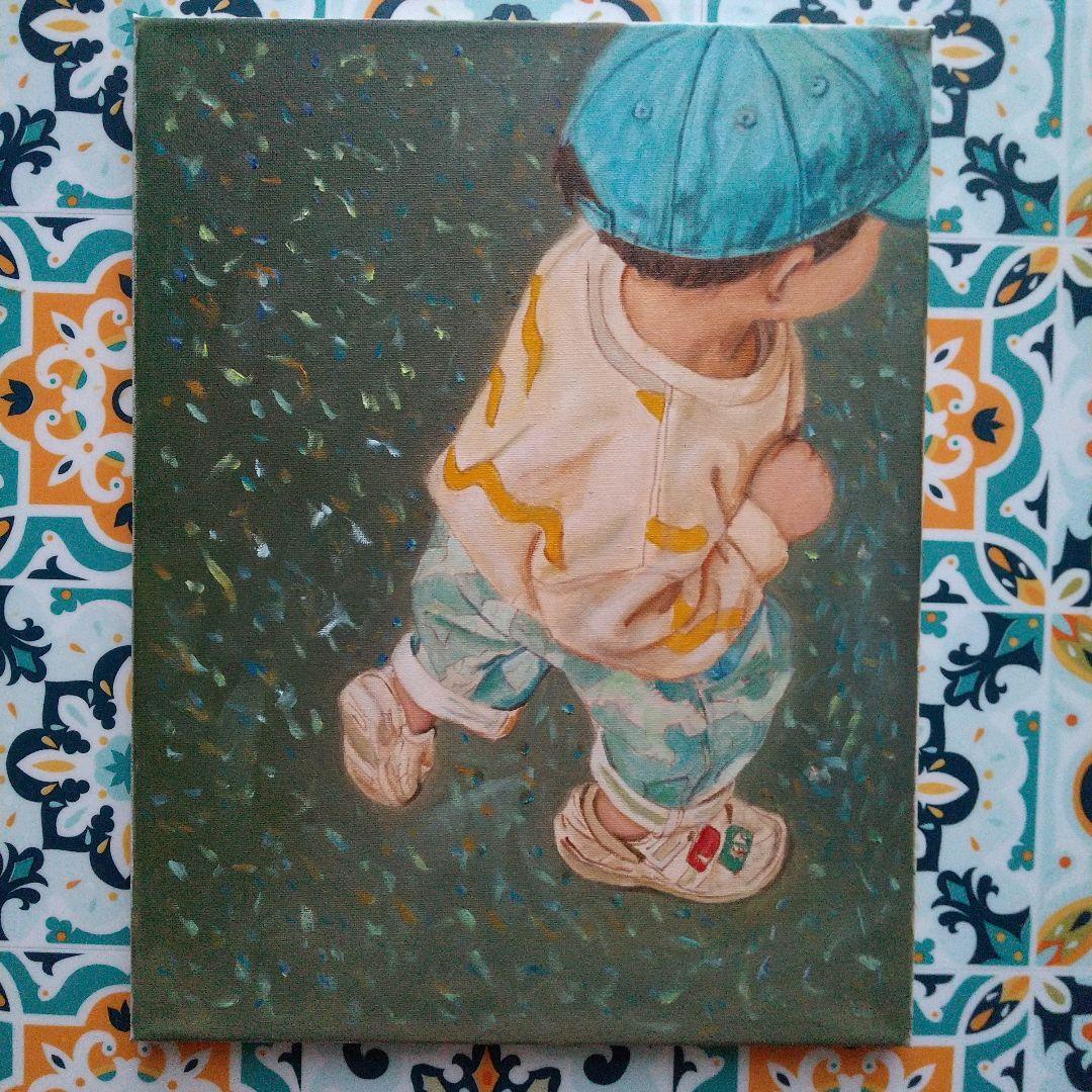 「どこ行くの？」人物画#18 油彩画 6号 F6 油絵