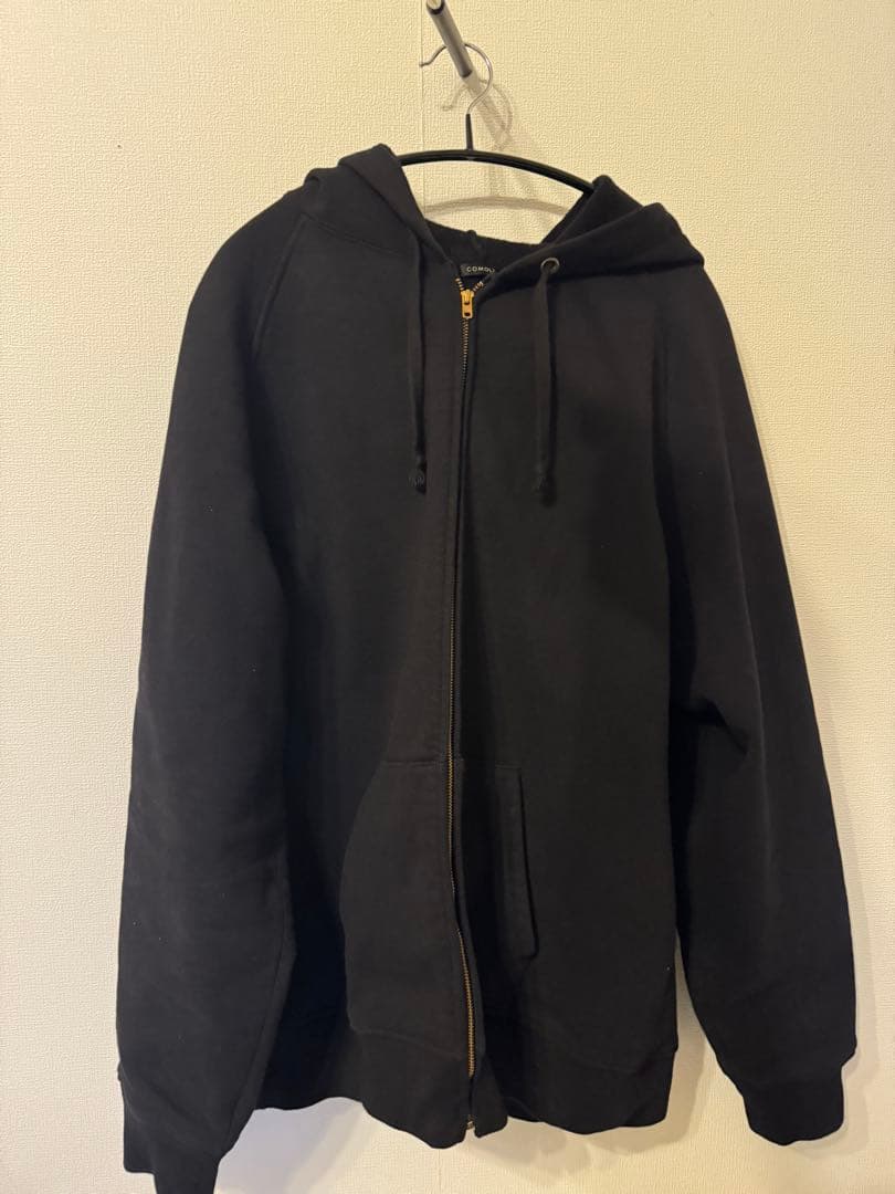comoli コットン裏毛ジップパーカー　ブラック　サイズ3 24AW COMOLI (コモリ) コットン裏毛 ジップパーカ