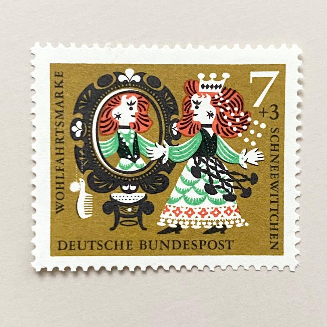 外国切手5枚（ドイツ：グリム童話「白雪姫、グリム兄弟） - メルカリ