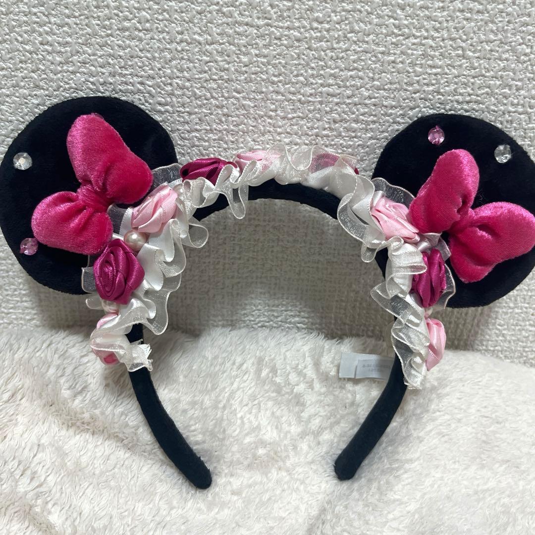 ディズニー ミニー バラ パール フリル カチューシャ 薔薇 - メルカリ