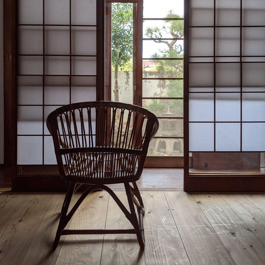 ラタンチェア　ラウンジチェア　籐家具　ビンテージチェア 　古道具　送料込 楽天市場】アンティーク ラタンチェアの通販