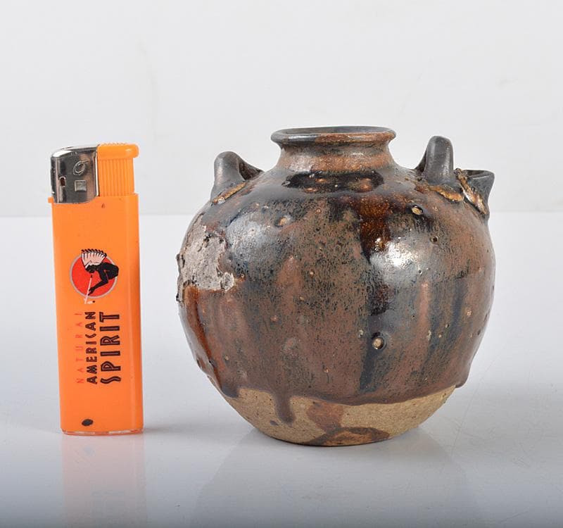 タイ古陶磁 スンコロク 宋胡録 褐色釉 双耳水滴 N R4275 - メルカリ