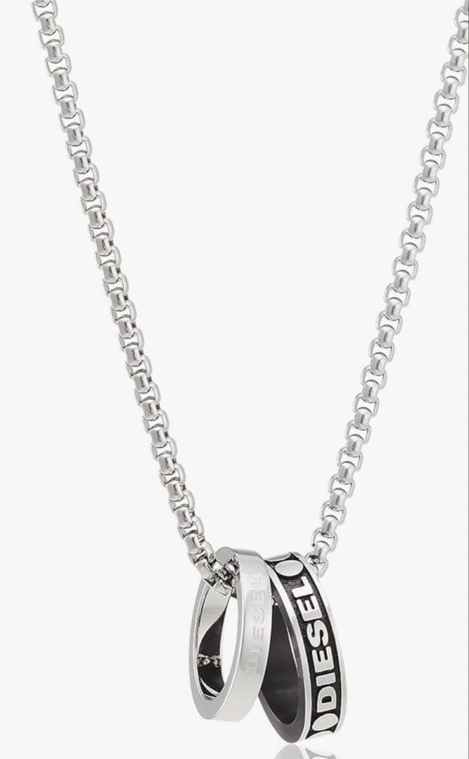 DIESEL ダブルリングペンダント ネックレス
