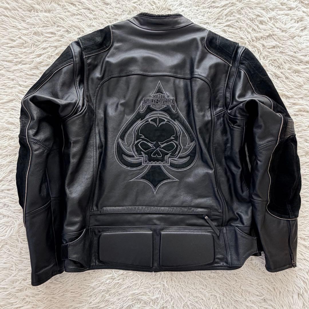 XLサイズ　ハーレーダビッドソン　ライダースジャケット　牛革　切替