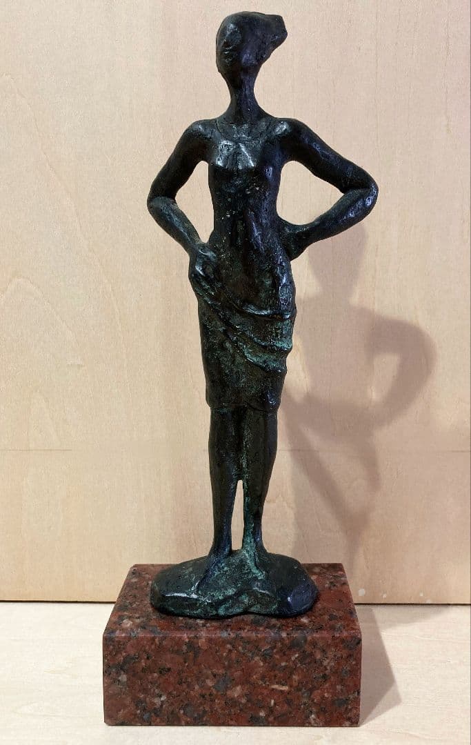 重岡建治「立てる女」 ● 女性像のブロンズ作品 日展入選 芸術彫刻家 ●