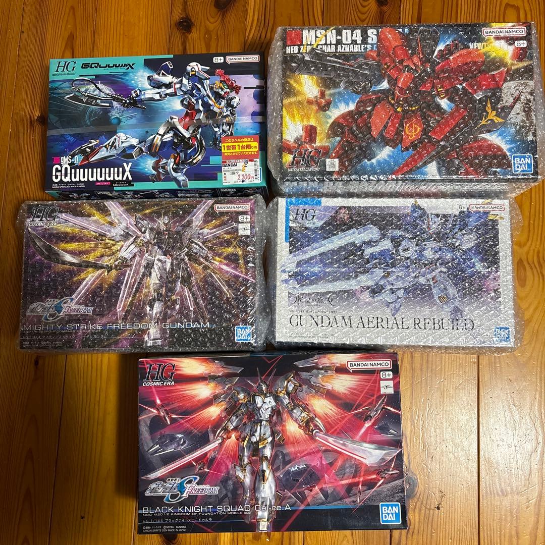 ガンプラ5点 ＋ 塗装ツール・消耗品一式（未組立）