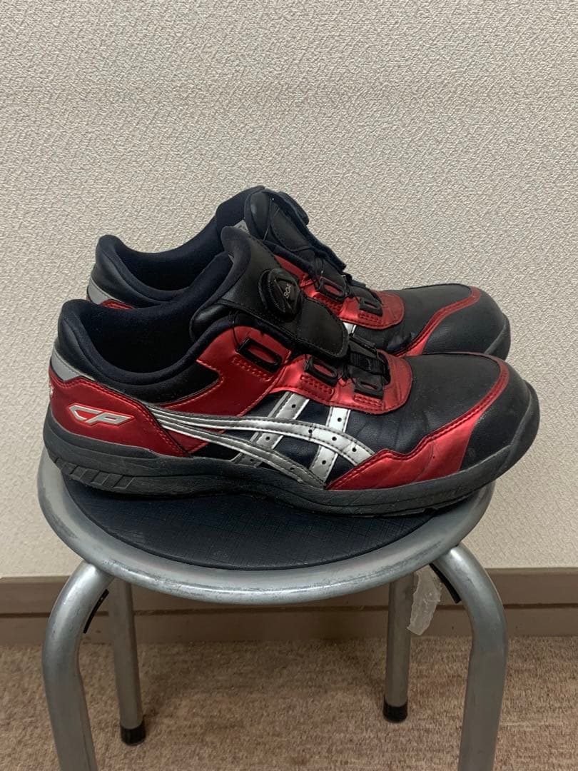 ASICS 安全靴 ダイヤル式 レッド/ブラック