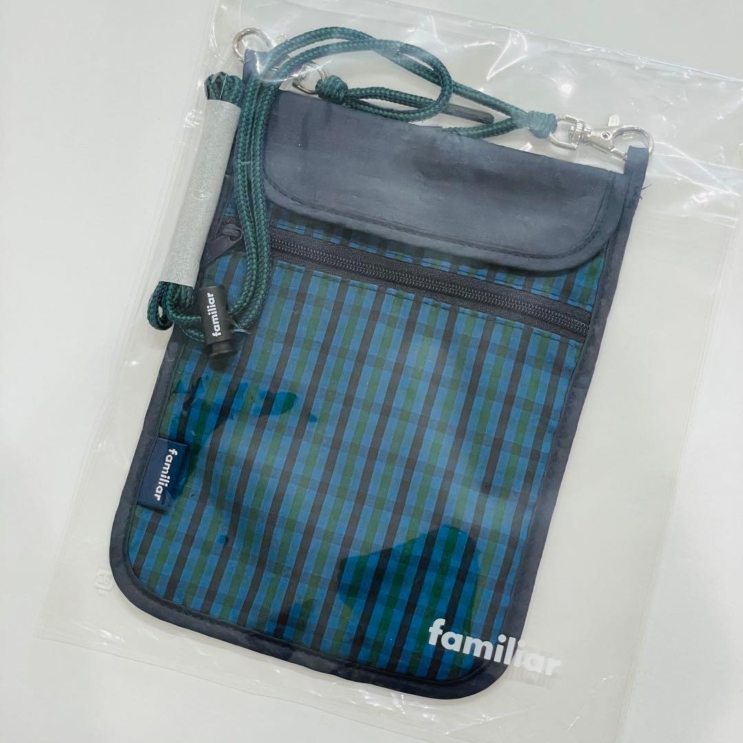 新品 未使用 ファミリア ショルダー サコッシュ バッグ 青 レア