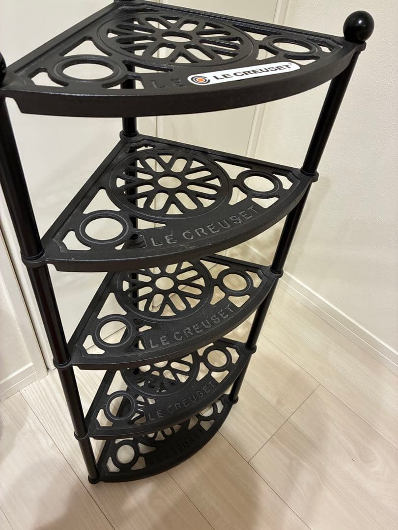 LE CREUSET ル・クルーゼ　ポットスタンド5段　黒ブラック　美品
