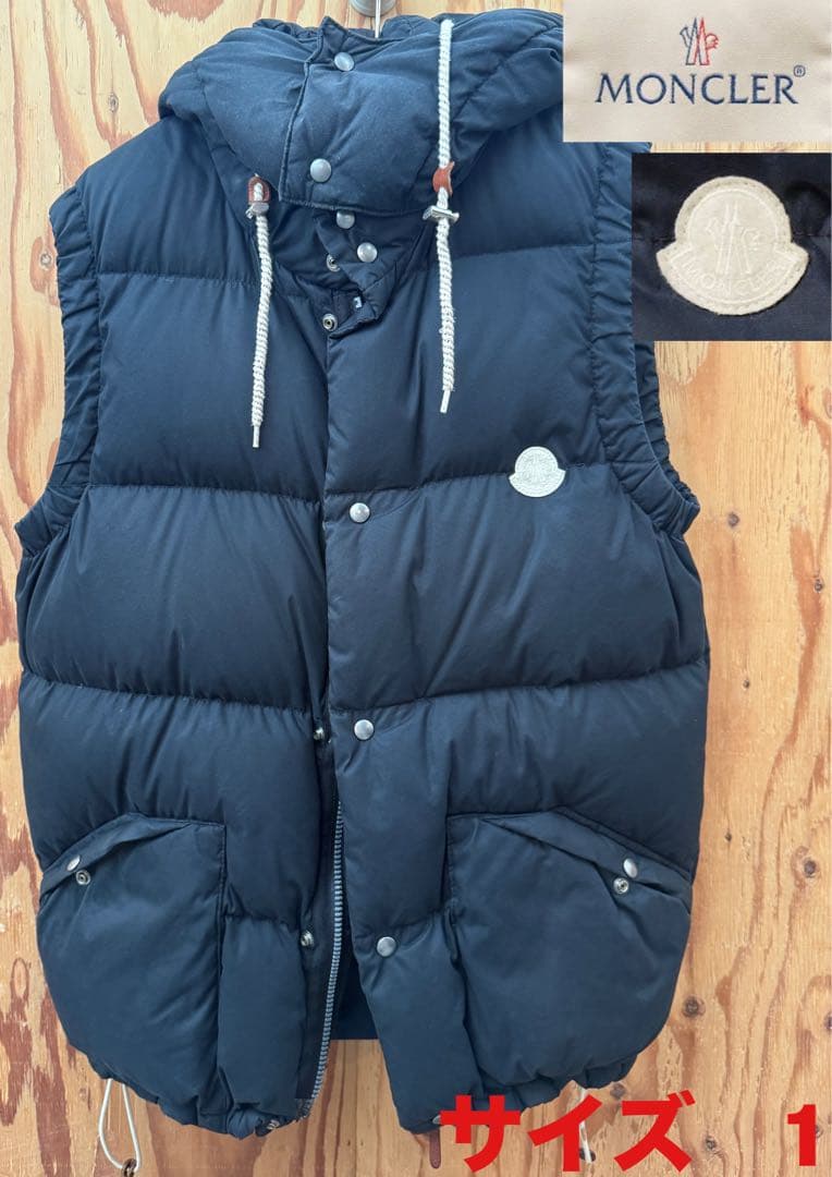 MONCLERV モンクレールV 黒 ベスト サイズ1