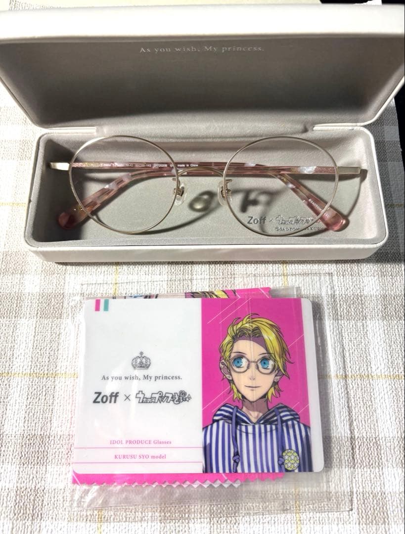 来栖翔　zoff メガネ　レンズ度無し　コメントカードとメガネ拭き付き うたプリ 来栖翔 Zoff 眼鏡 メガネ - メルカリ