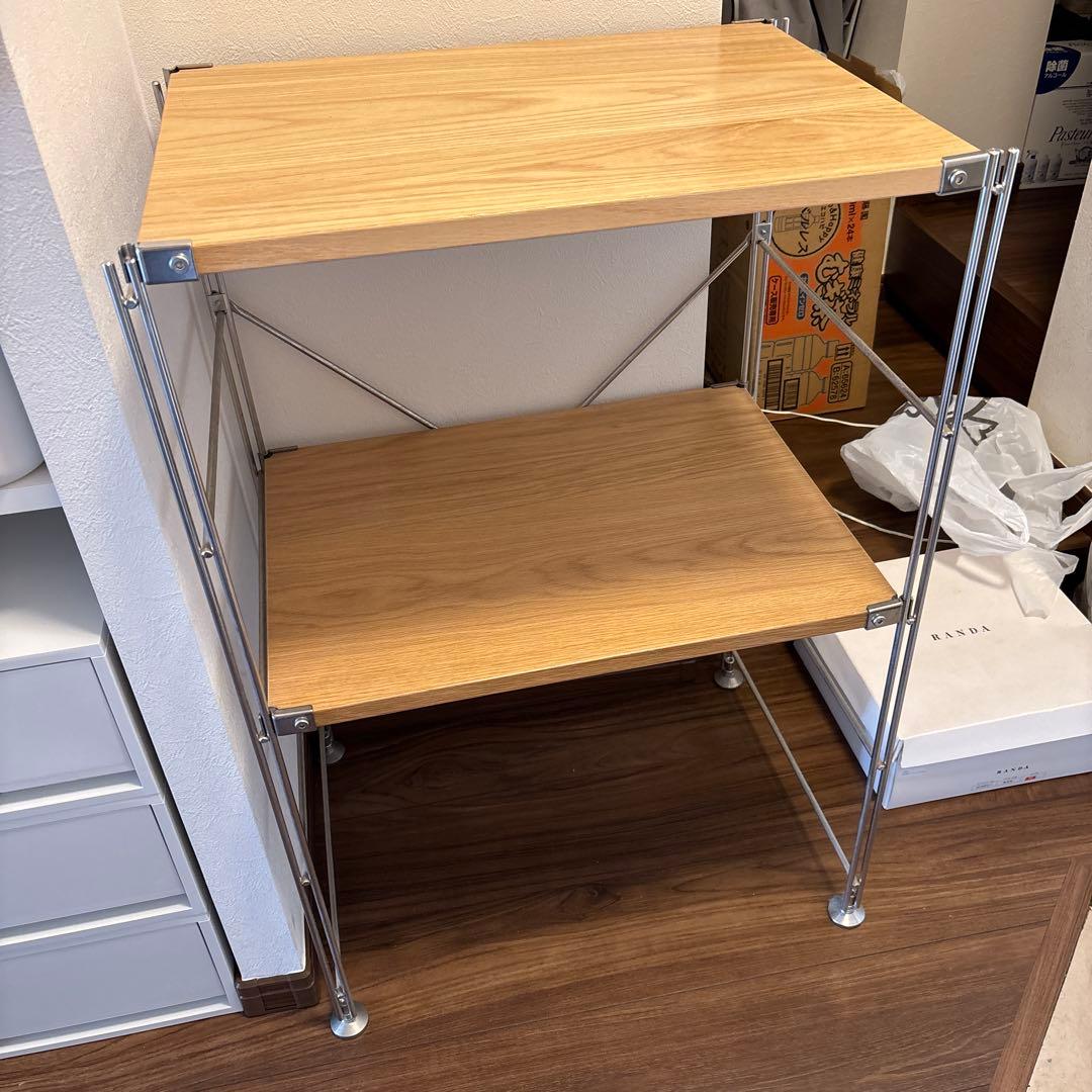 MUJI無印良品 ステンレスユニットシェルフ小56cmオーク材