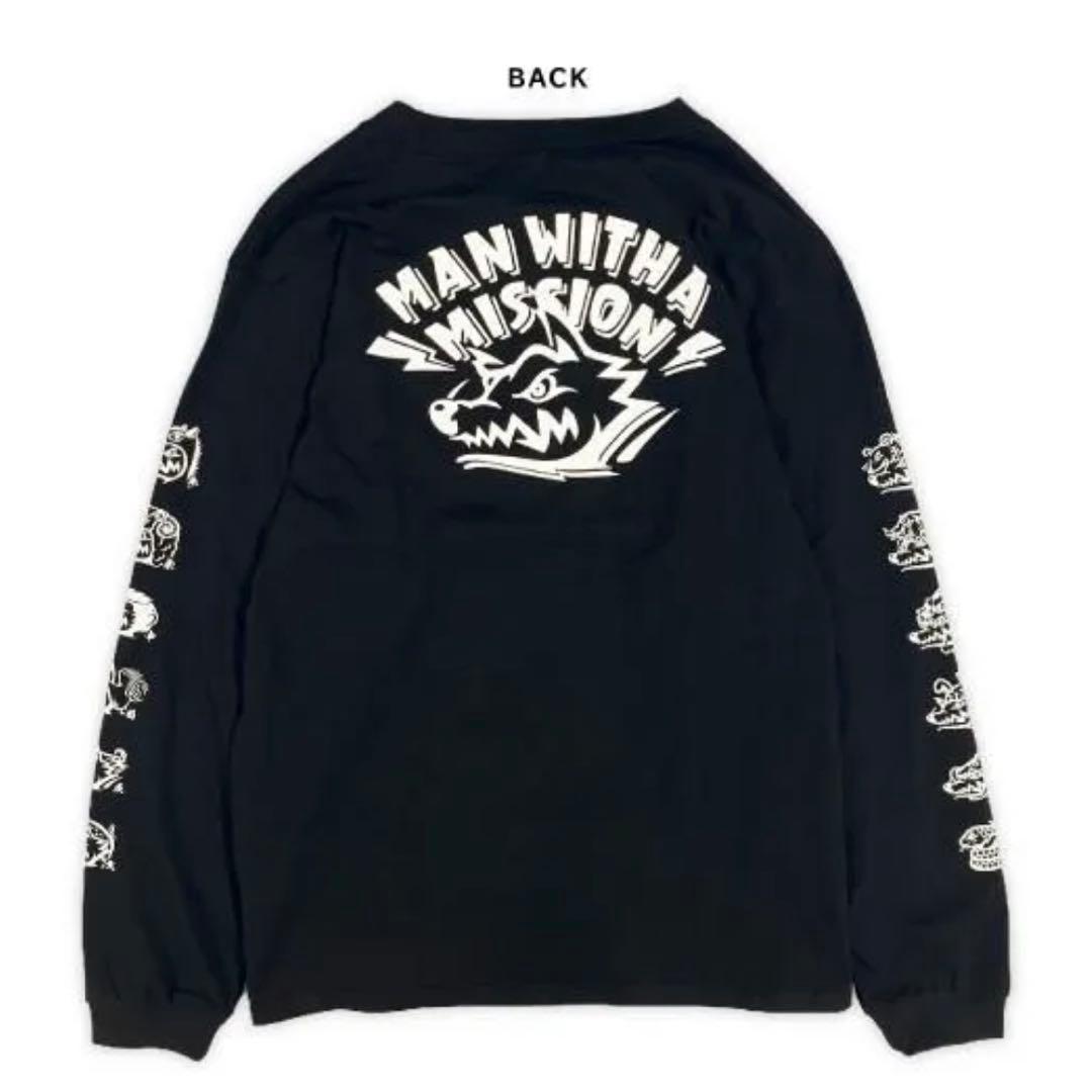 マンウィズ Too many ゴッツ ロンT（ブラック×ホワイト） XXL