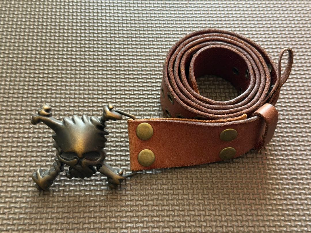 OAKLEY（オークリー）3Dスカル バックル ベルト ブラウン（茶）／中古