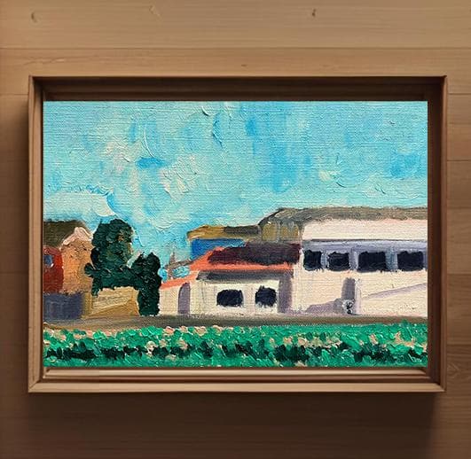 16×23㎝「午後の田舎の風景」油彩・原画・サムホール