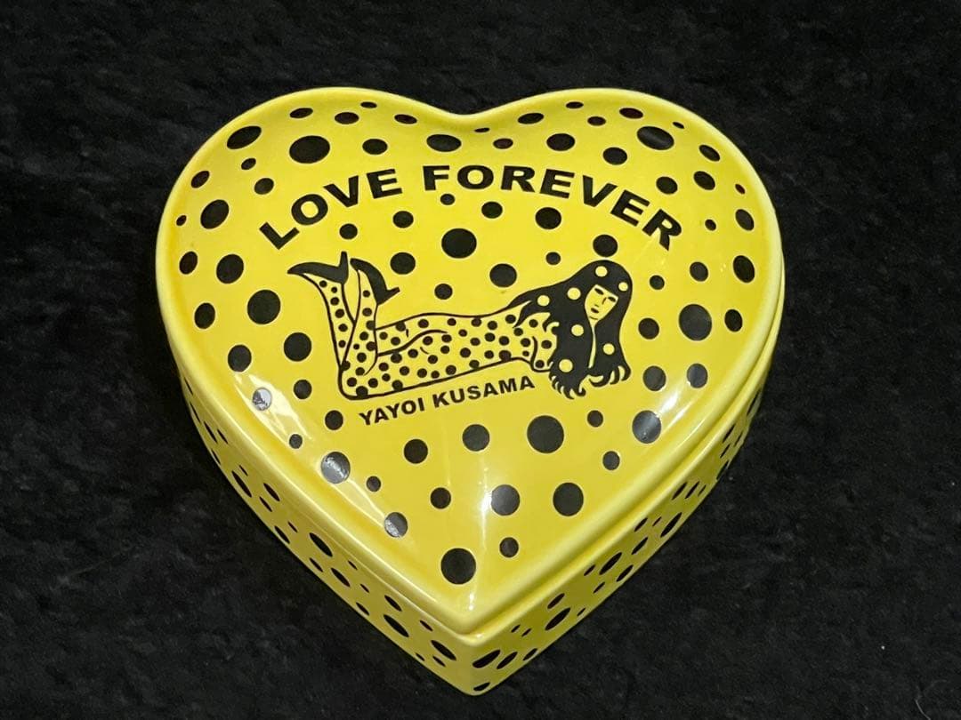 草間彌生 陶器 小物入れ 黄 LOVE FOREVER YAYOI KUSAMA