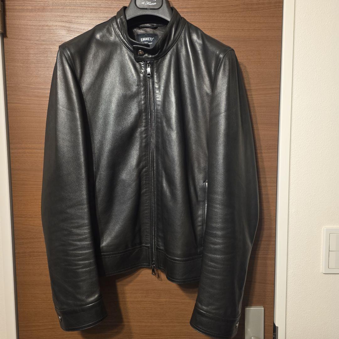 美品 emmeti Juri シングルライダースジャケット レザー