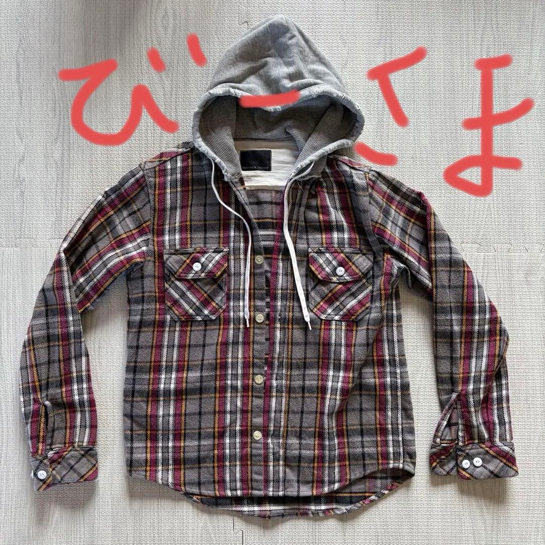 ビー】ナンバーナイン　フードネルシャツ　NUMBER(N)INE サイズ2