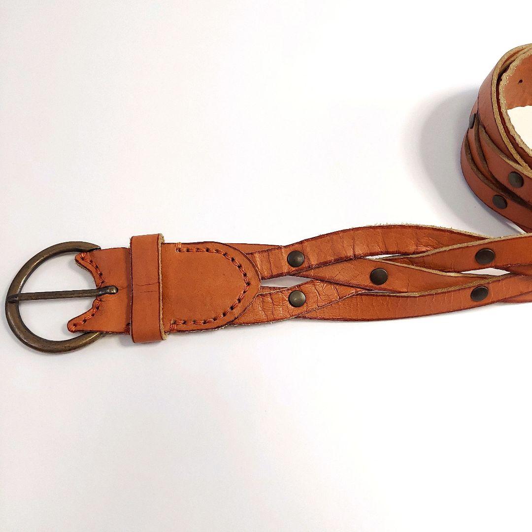 00s アバクロ レザー 編み込みスタッ ベルト平成 ギャル男 y2k