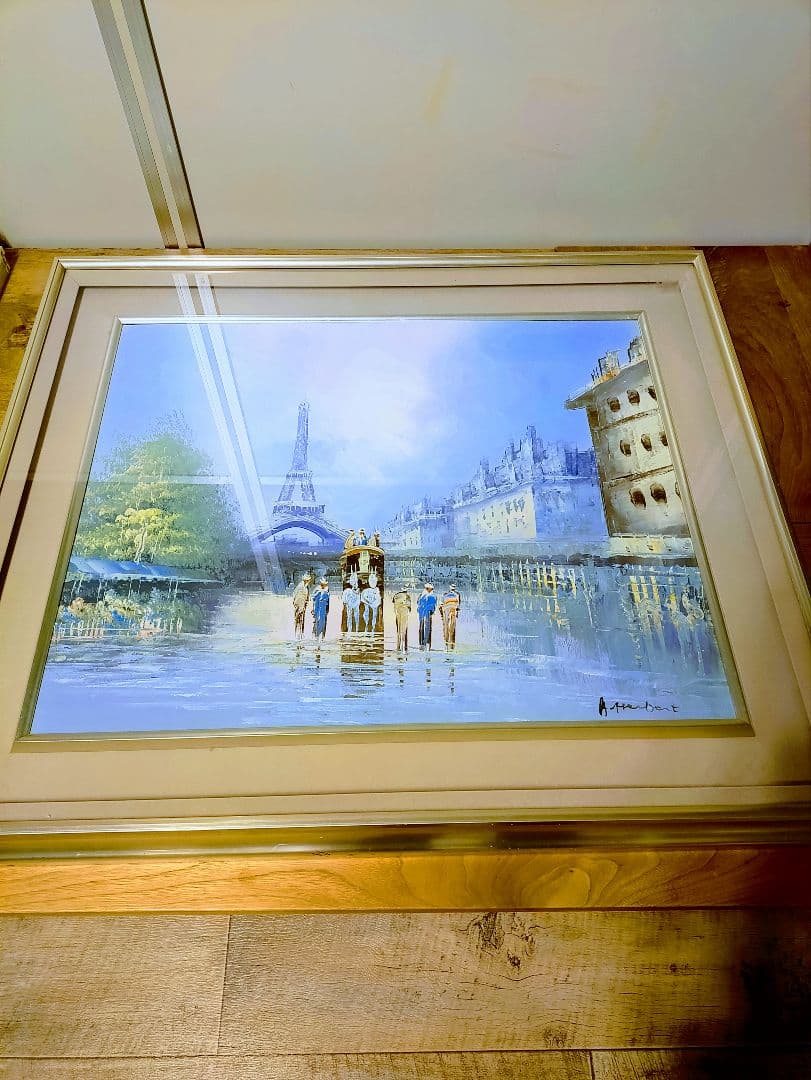 希少　A. Herbert エッフェル塔 油彩画