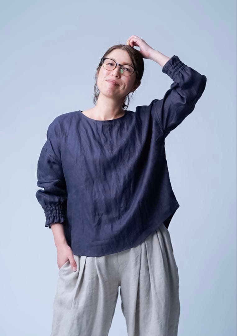 wafu 【プレミアム】やみつきになる快適さ。袖くしゅリネントップス