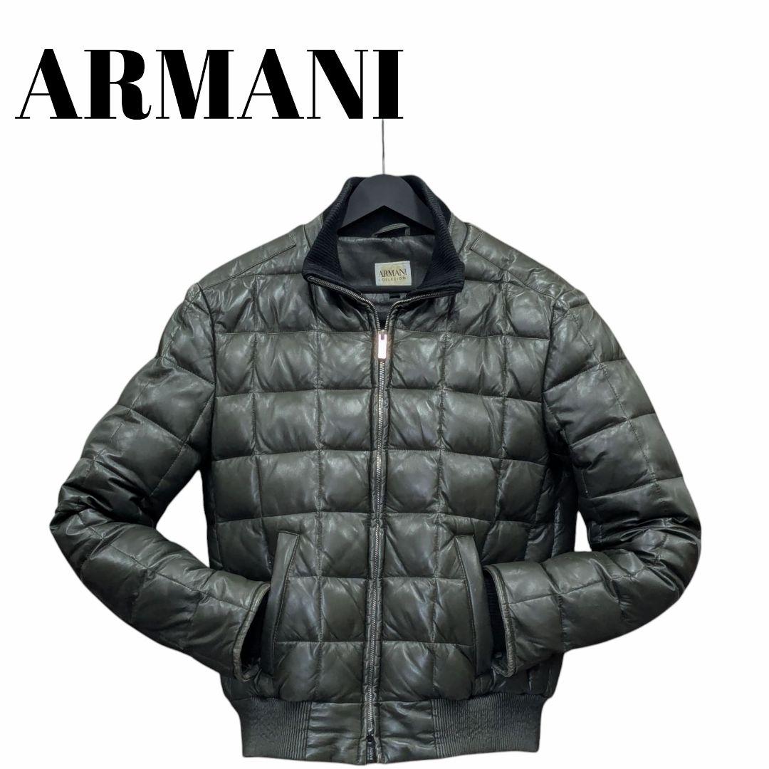 ARMANI アルマーニ レザージャケット 上着 メンズ ダウン コレッツォーニ
