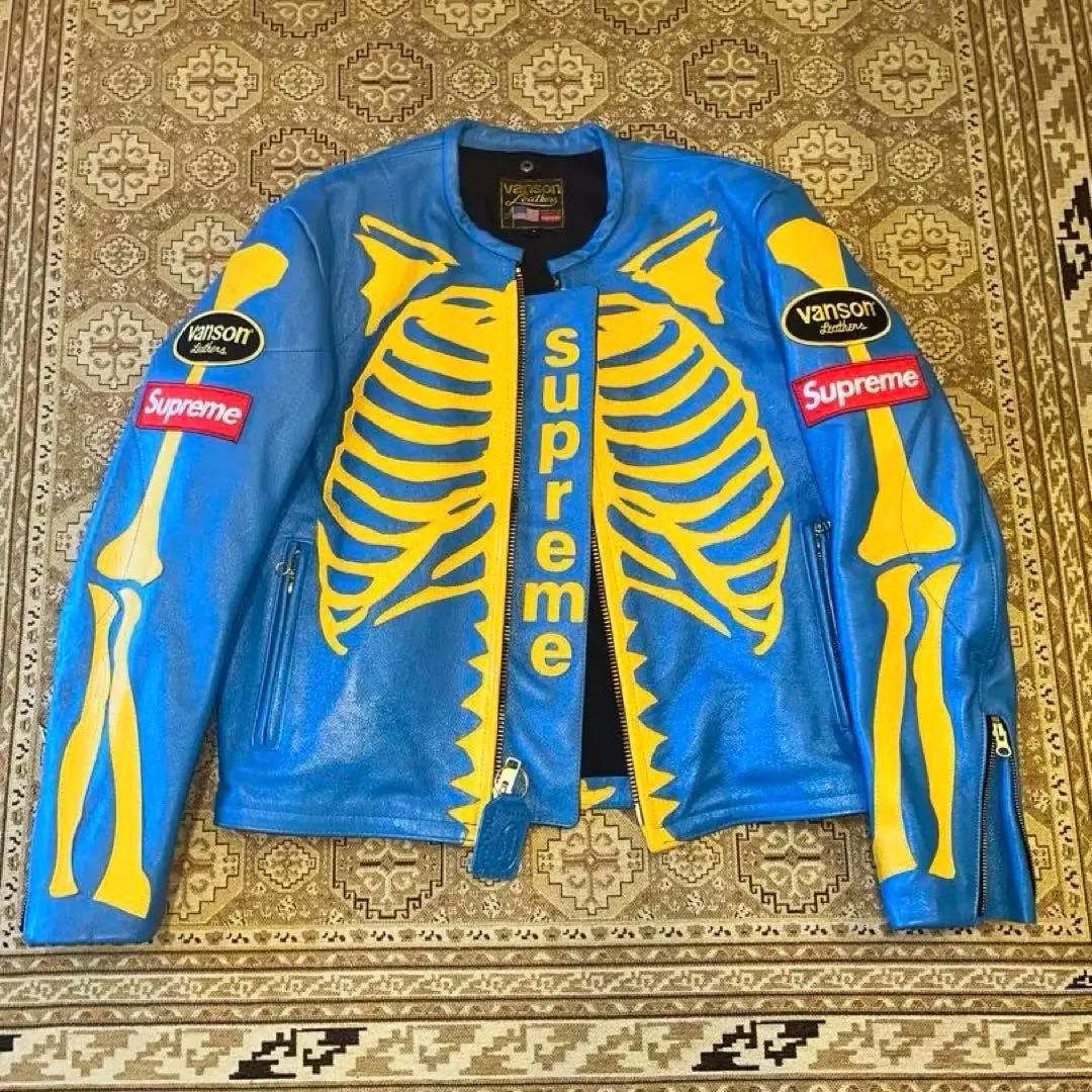 極上品 Supreme/Vanson Leather Bones Jacket - メルカリ