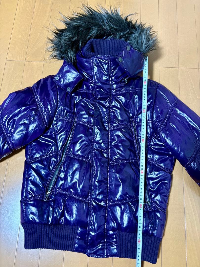 ［L様 限定] spinalh 紫 ファー 光沢ブルゾン ジャケットY2K 平成