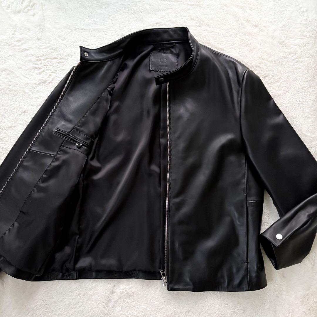 現行　極美品　コムサメン　レザージャケット　ラムレザー　羊革　本革　黒　L Yahoo!オークション -「コムサメン レザー ジャケット」の落札相場