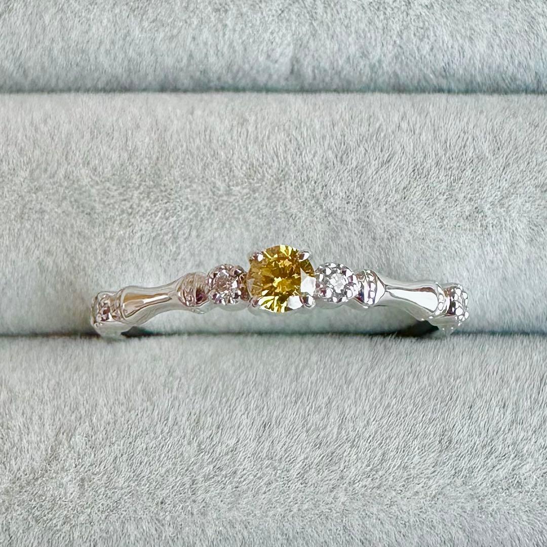 PT900 イエローダイヤモンド リング