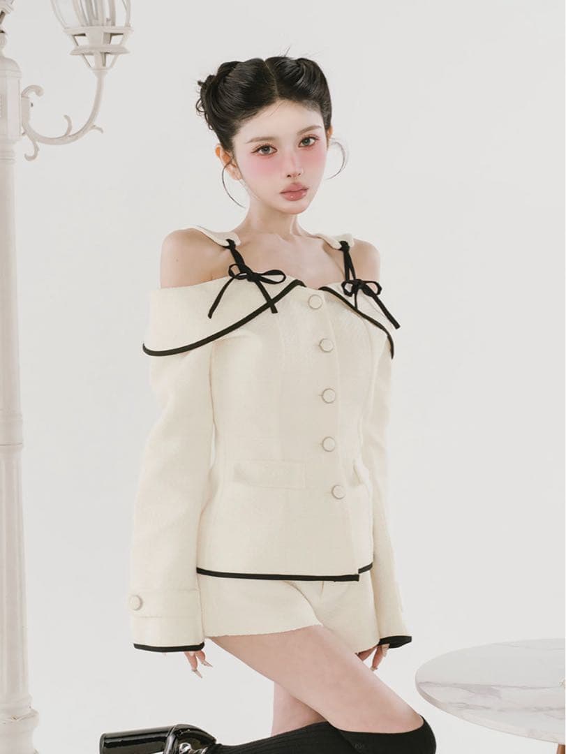 ダーリッチ ボンディングツイードオフショルチュニック ダーリッチ Darich ボンディングツイードオフショルチュニック