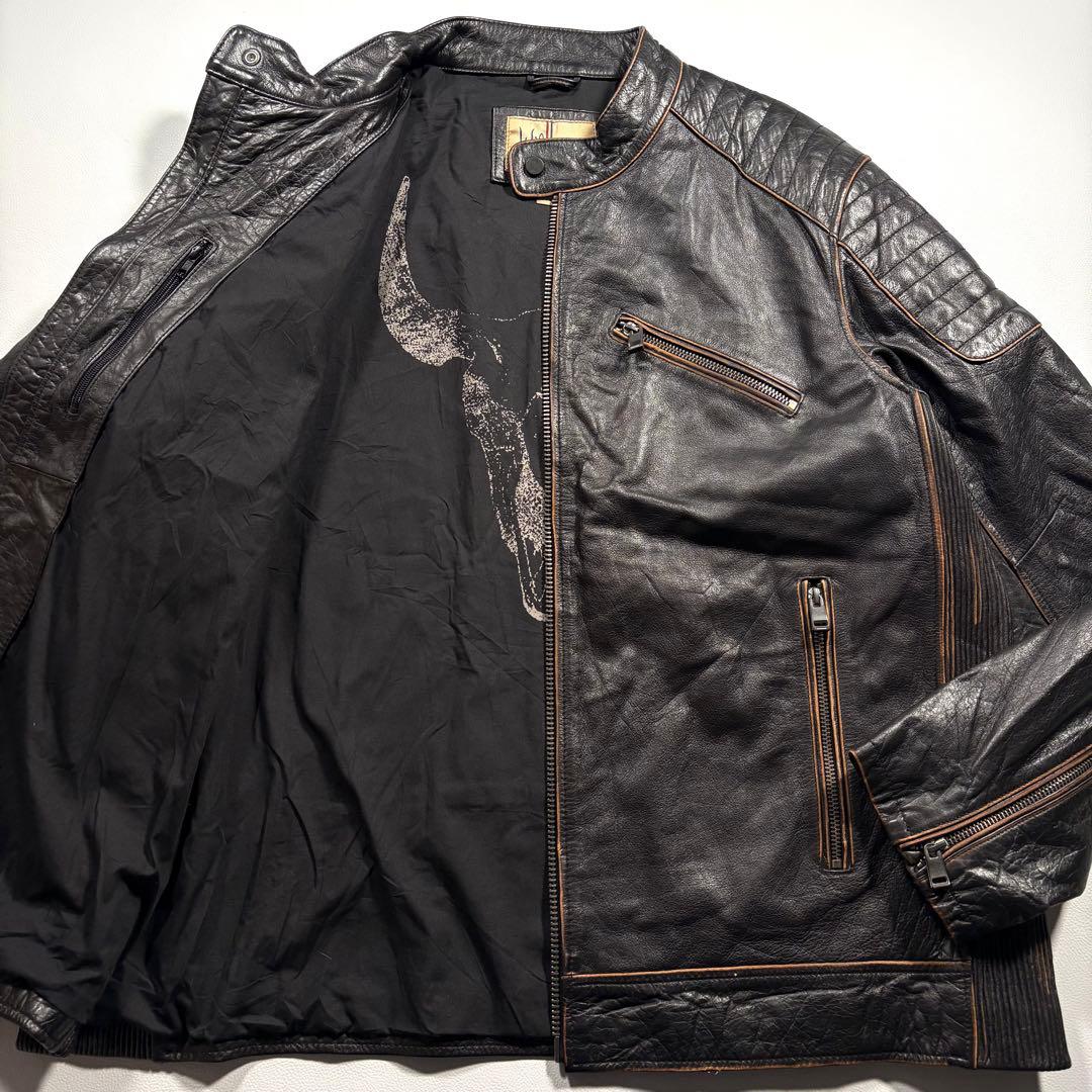 XXL ウィルソンレザー キルティング レザージャケット ライダース 本革 黒 黒 ブラック 70s 80s 70年代 80年代 レザージャケット アメリカ製