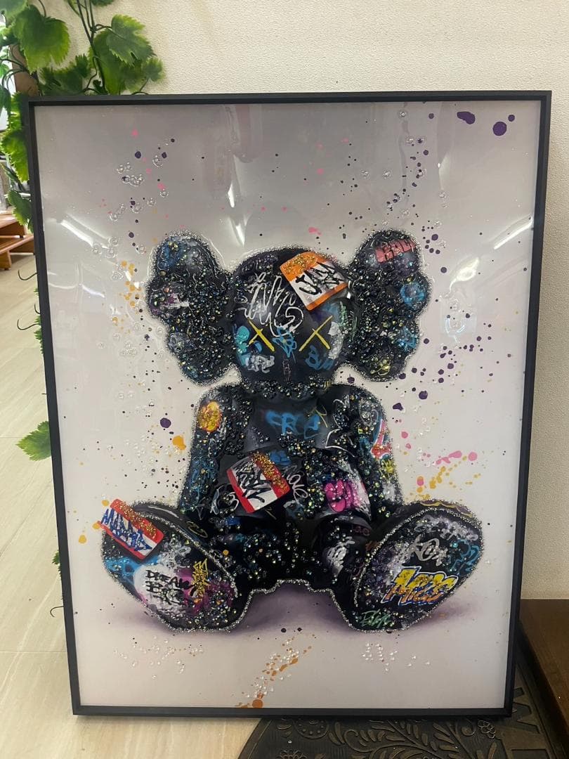 水晶絵　アートパネル　クリスタル　立体　絵画　アート　キラキラ　絵　額絵　壁掛け