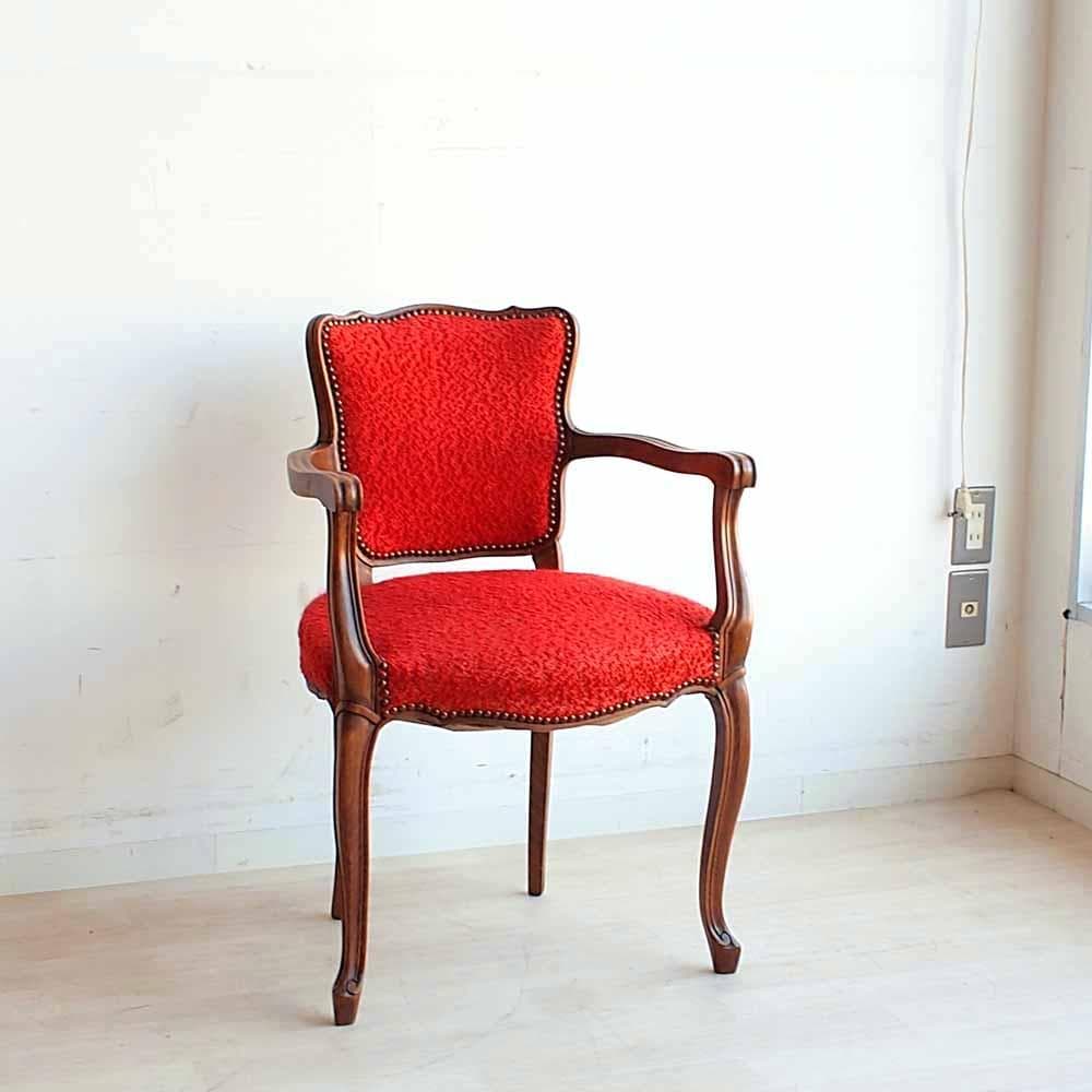 アンティーク 猫脚 アームチェア 単鋲 クラシカル ZR24210