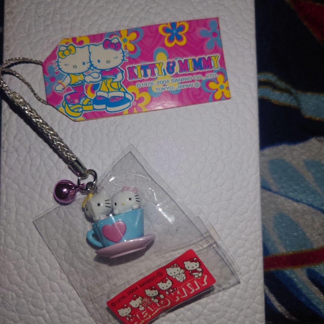 ハローキティ　根付　KITTY&MIMMY　遊園地　キティ&ミミィコーヒーカップ ハローキティ 根付 KITTY&MIMMY 遊園地 キティ&ミミィコーヒーカップ