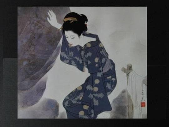 志村立美、【湯けむり】、希少な大判額装用画集より、美品、新品額装付