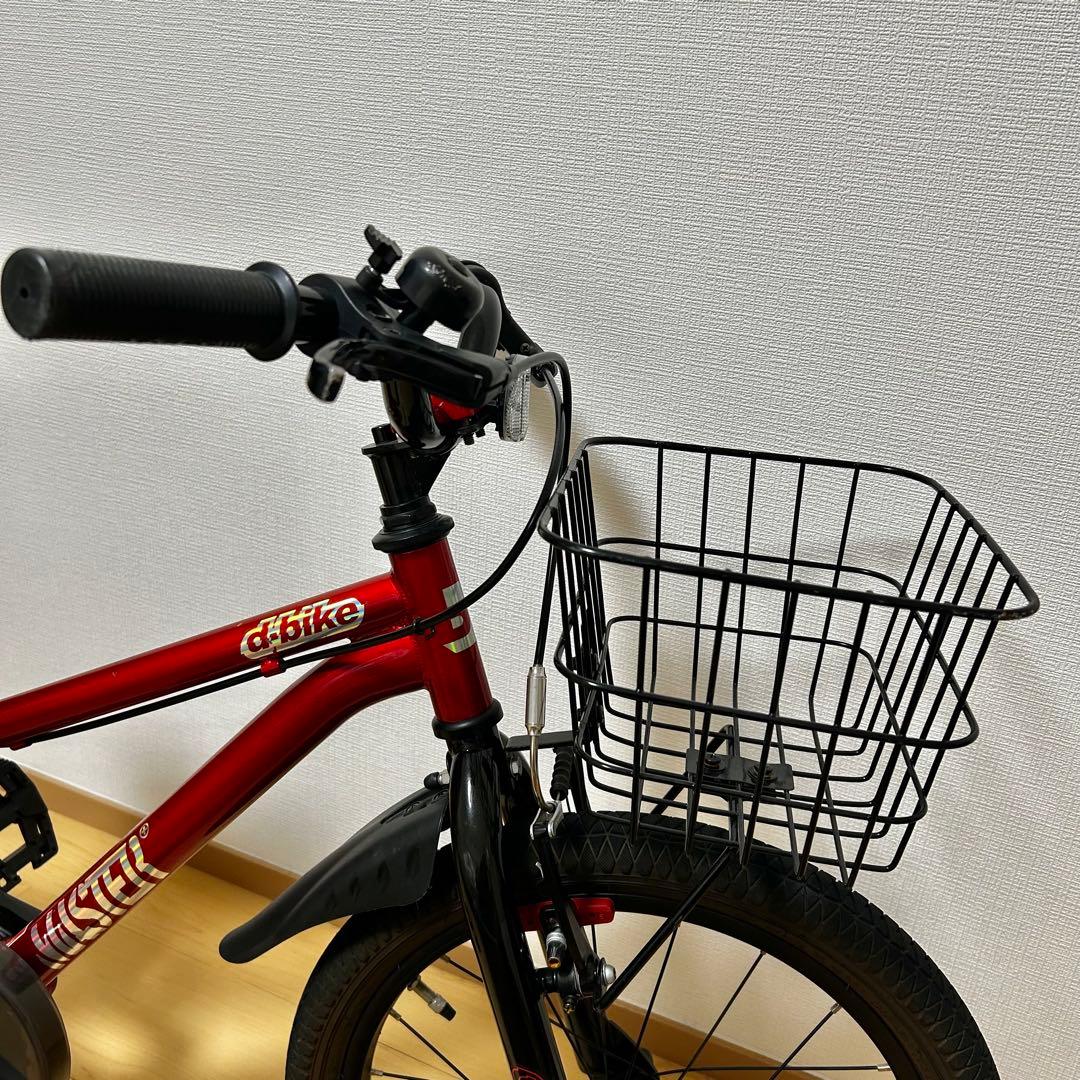 文京区引取り限定】d-bike MASTAR+ 18インチ 赤 前カゴ付き - メルカリ