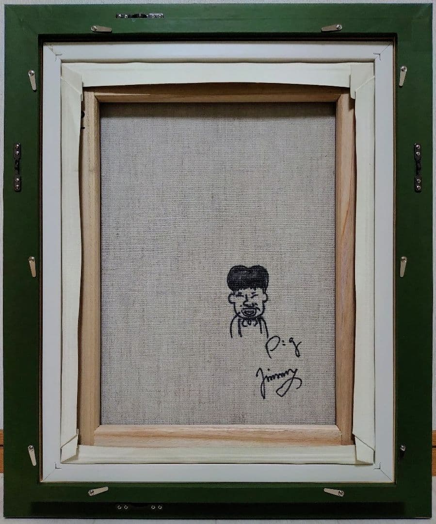 F6号】ジミー大西【Pig】手描き作品/表裏サイン/油彩/アクリル/絵画