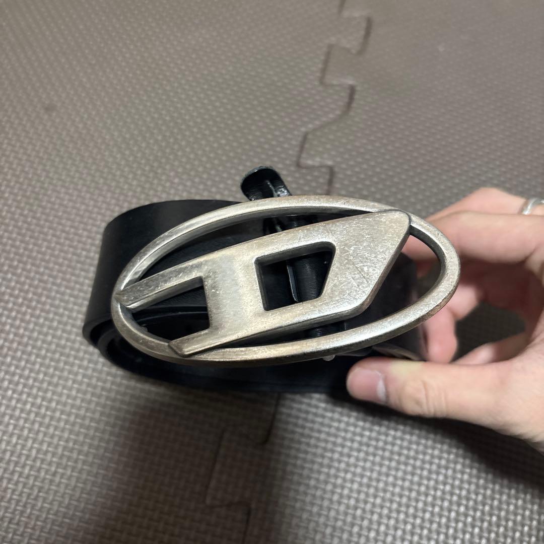 DIESEL ブラックレザーベルト サイズ85/34