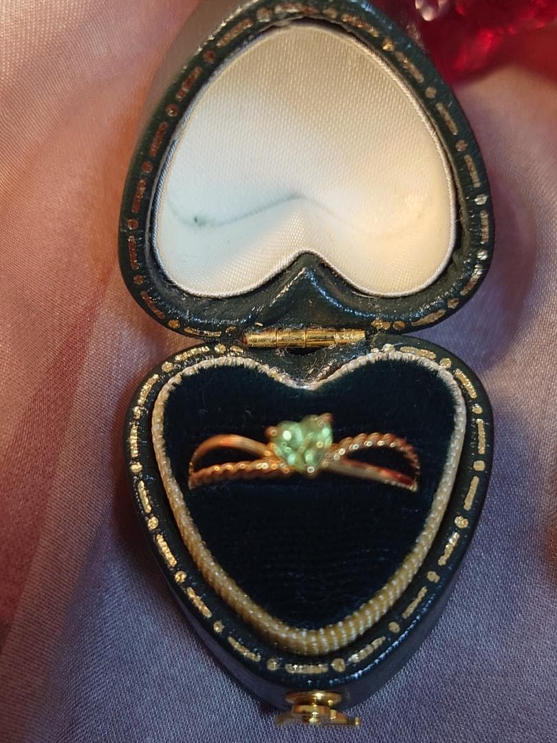 ◆18金 ペリドット ハートリング◆