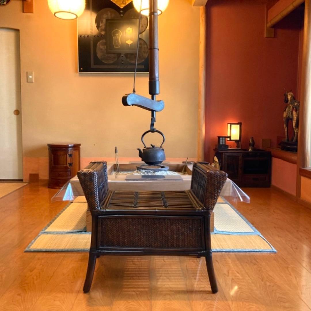 竹製 スツール チェア 椅子 ベンチ 置物台 飾り棚 肘掛け モダン レトロ