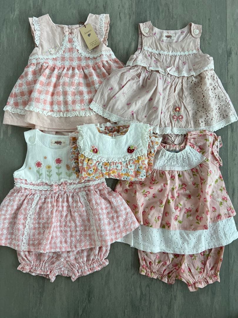 新品含 Souris スーリー 春夏 ミルキースーツ ピンク まとめ売り 80