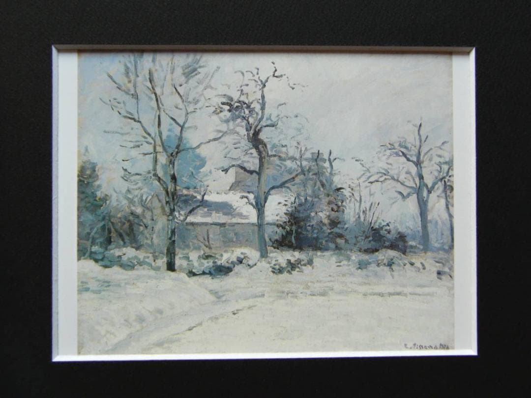 ピサロ、雪のモンフーコー：ピエット家の農場、希少な画集より