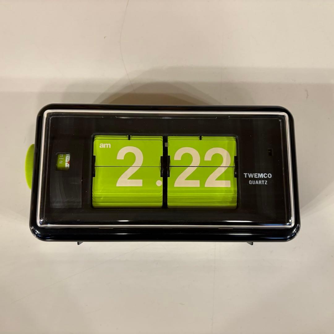★動作品★TWEMCO トゥエンコ パタパタ時計　AL-30 黒&緑 目覚し時計 Amazon.co.jp: [TWEMCO(トゥエンコ)] パタパタ 時計 TWEMCO DESK TOP