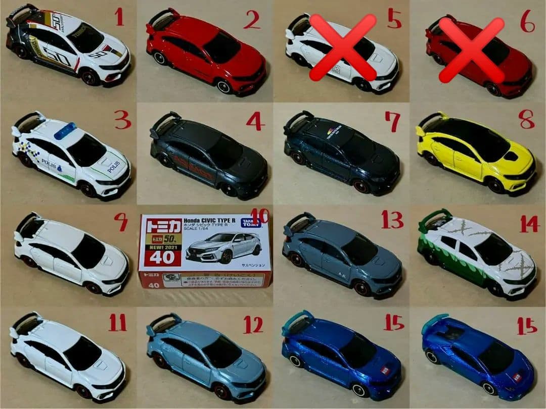 トミカ14点　ホンダ シビック TYPE R
