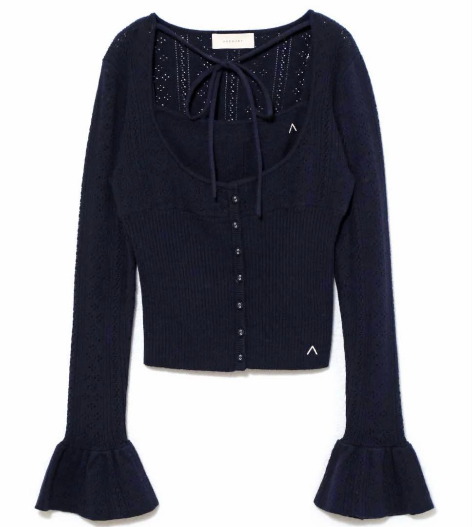 トップス andmary Raelynn knit tops navy