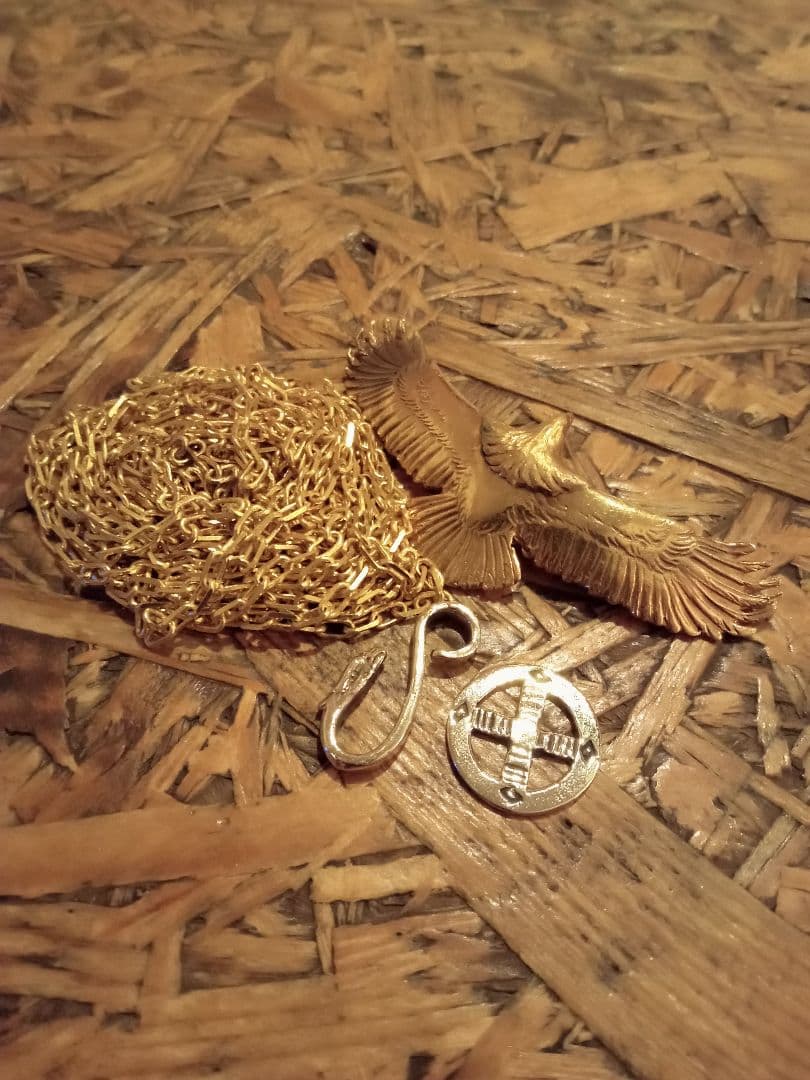 イーグルネックレス,フック＆ホイール,カスタムネックレス,全金色,ネイティブ